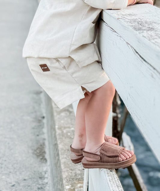 Khaki Linen Shorts